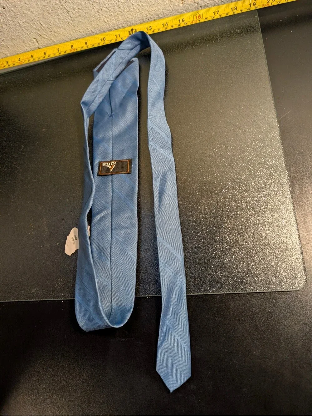 Ketch Light Blue Herringbone Textured Classic Men's Necktie | Neck Wear